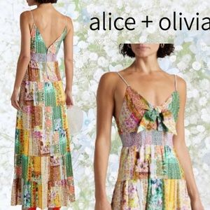 ALICE + OLIVIA
Karolina Paneled Linen Blend Maxi Dress